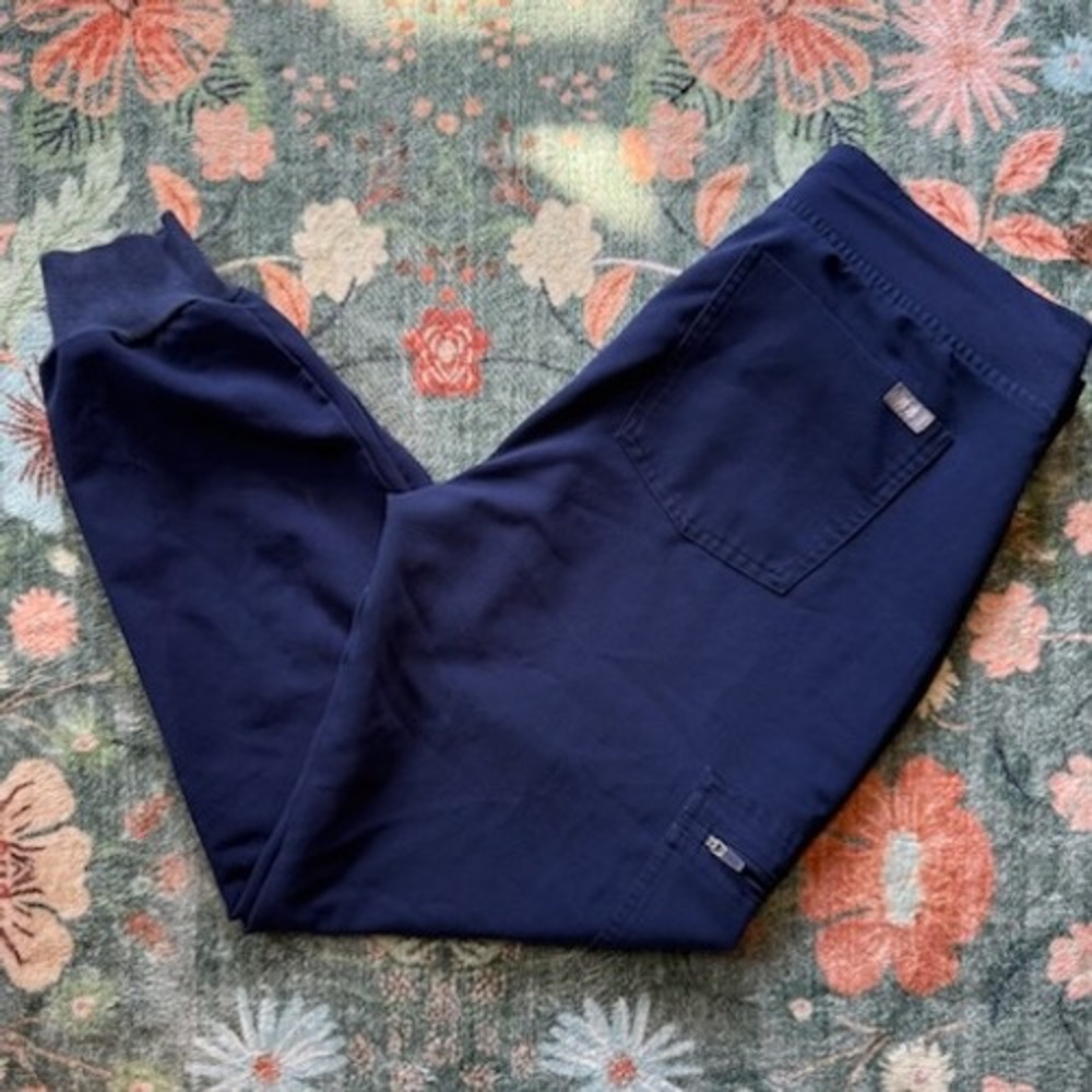 FIGS Zamora Jogger Scrub Pants Navy Blue‎ Small Petite S/P Technical Collection